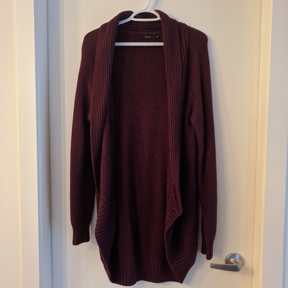 Aritzia burgundy open sweater - Picture 3 of 4